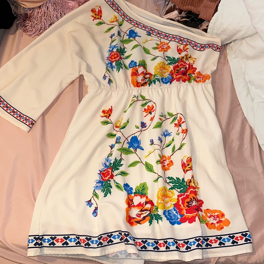 White floral dress